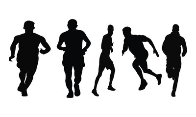 Man Running Silhouette And Vector Illustration Collection
