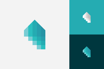 pixel house logo design vector template