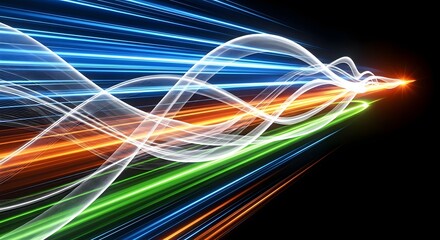 Abstract Light Trails Dynamic Lines of Energy and Movement in a Futuristic Design