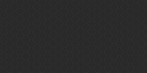 Minimal overlap vector black and gray mosaic gradient Pattern grid metal lines fabric square background. seamless fabric geomatics overlapping create retro line pattern design.	