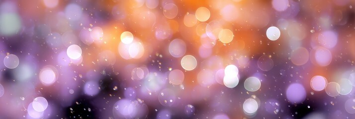Vibrant purple and orange bokeh background abstract festive lights blurred effect holiday celebration dreamy glowing particles artistic colorful backdrop