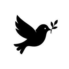 Fototapeta premium Dove with Leaf in Beak, Peace and Nature, Environmental Harmony