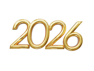 Golden shiny New year text effect 2026 element