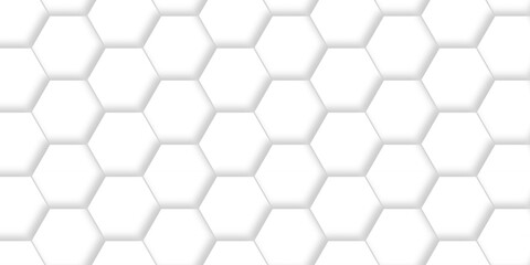 White Hexagonal Background. Luxury White Pattern. Futuristic abstract honeycomb mosaic white background. geometric mesh cell texture. modern futuristic wallpaper.	