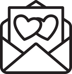 Wedding Letter Line Icon