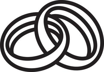 Wedding Rings Intertwined Line Icon