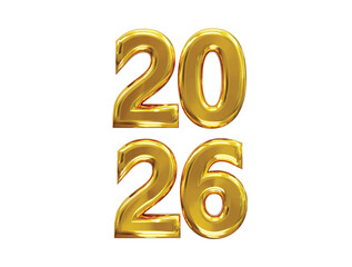 2026 golden number text effect element rendering 
