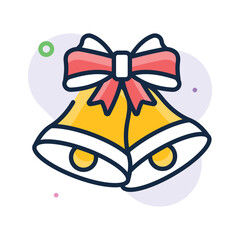 Grab this amazing flat outline icon of christmas bell, ready to use vector
