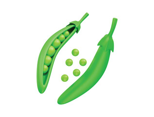 Ripe pods icon 3d rendering illustration