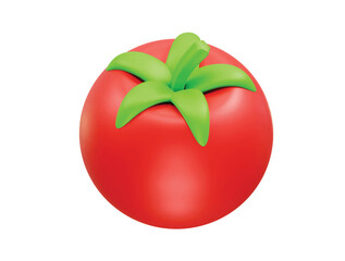 Tomato icon 3d rendering illustration