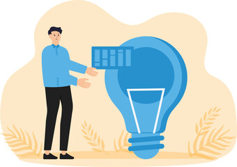 Various Creative ideas and Business Working in a New Startup, Analyzing Data and Creating new Ideas. Business Missions and Creative Idea and Analysis Concept.
