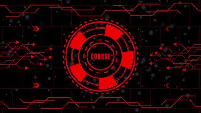basis course,Dynamic technology backdrop featuring a luminous circle and intricate lines, ideal for course promotions, educational content,l..