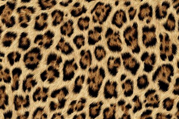 Fototapeta premium Seamless leopard pattern features wild motifs in rich browns and tans for a trendy and stylish look, perfect for fashion and interior design projects