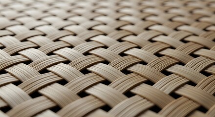 Close up of woven pattern in neutral tones for background or texture