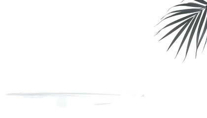 Simplified palm leaf silhouette and water drop, minimal black