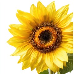 Bright and Vibrant Sunflower with Rich Yellow Petals Highlighting Natural Beauty