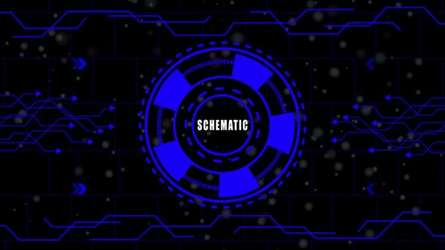 digital engineering schematic and circuit design animation, futuristic system architecture and technical blueprint interface, high-tech electronic schematic and hardware layout visualization..