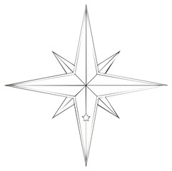 Fototapeta premium Compass Rose Eight Pointed Star Nautical Navigation Guidance Symbol