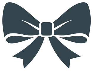 Dark Blue Bow Tie Icon Simple Elegant Graphic Decoration Element