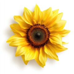Obraz premium Bright and Cheerful Sunflower Blossom Isolated on White Background Perfect for Nature and Floral Designs