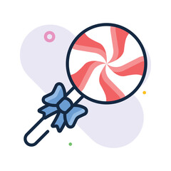 Spiral lollipop icon design, vector of confectionery item in trendy style