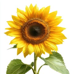 Bright Yellow Sunflower Blooming in Natural Light with Bold Petals and Rich Center for Backgrounds and Nature Themes