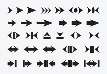 Silhouette Arrow Vector Icon Set