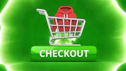 Watch how this hoodie magically floats into a shopping cart for a seamless online shopping experience, perfect for e-commerce promos and retail campaigns