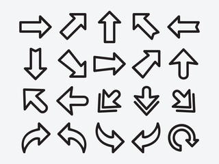 Line Style Arrow Icon Set