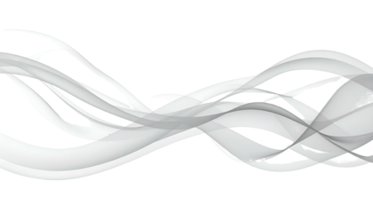 Flowing white ribbon strands against a solid black backdrop