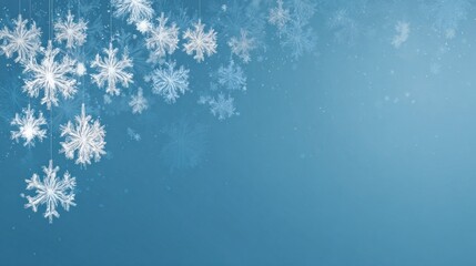 Blue Christmas background with snowflakes and wintry theme