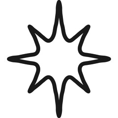 Explosion Starburst Silhouette Icon Outline Black And White Graphic Element Isolated On Transparent Background