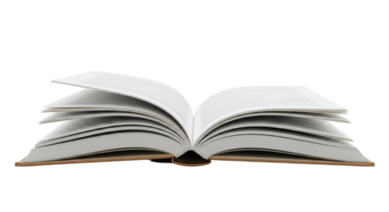 Open Book With Many Pages Fluttering isolated on transparent background