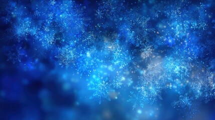 Fototapeta premium Blue Christmas background with snowflakes