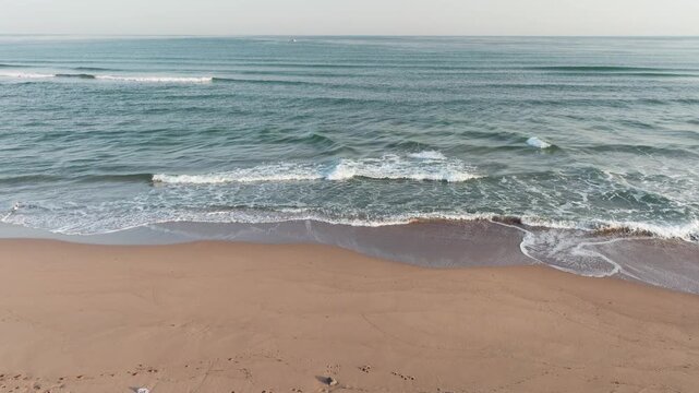 Black Sea Slow Motion Shoreline Slide With Rolling Waves
