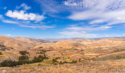 typical panorama of the sierra de junin in autumn season