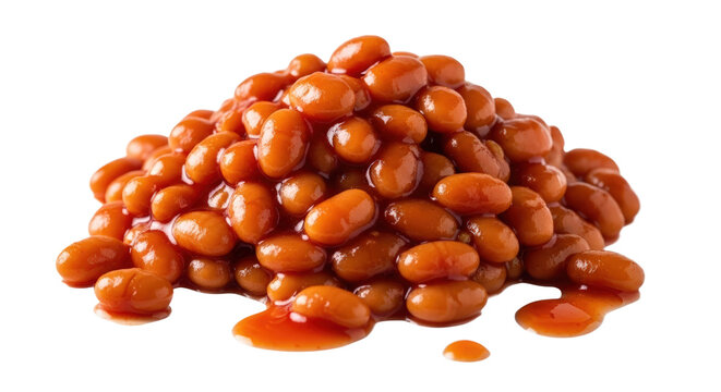 Heap Of Baked Beans In Tomato Sauce isolated on transparent background