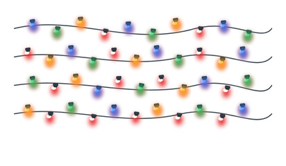 Multicolor Holiday String Lights Rows