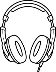 Minimalist Over-Ear Headphones Line Art Icon