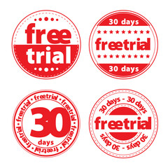 Labels and stamps Flat free trial stamps 