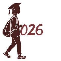 Silhouette of student with backpack for class of 2026