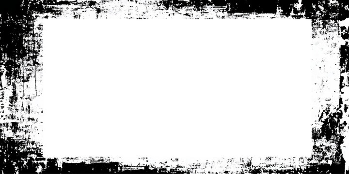 old stained and scratched grunge border texture background Abstract grunge frame, grungy black and white frame border with paint splashes and various grunge and scratched stains and dust.