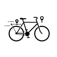 Obraz premium Cycling with Locations Black and White Bicycle Icon
