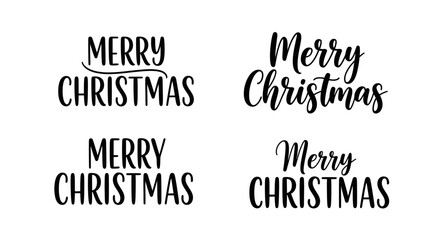 Fototapeta premium Festive Merry Christmas lettering collection for holiday cards and seasonal designs, adding a touch of warmth and joyful spirit to your celebrations