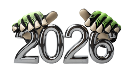 Symbolic image representing the year 2026 with metallic numbers.