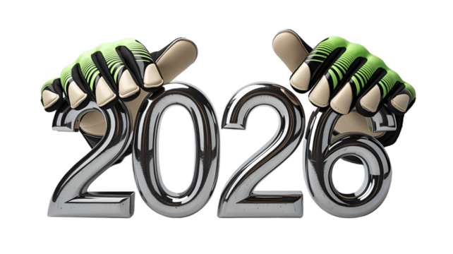 Symbolic image representing the year 2026 with metallic numbers.