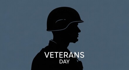 Commemorative Veterans Day Graphic with Soldier Silhouette Profile