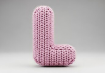 Letter L in Soft Knitted Yarn