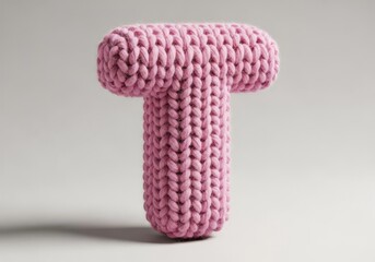 Letter T in Soft Knitted Yarn