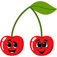 Cute Cartoon Cherry Illustration